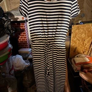 Ladies Old Navy Blue and White Casual Jumpsuit Size M